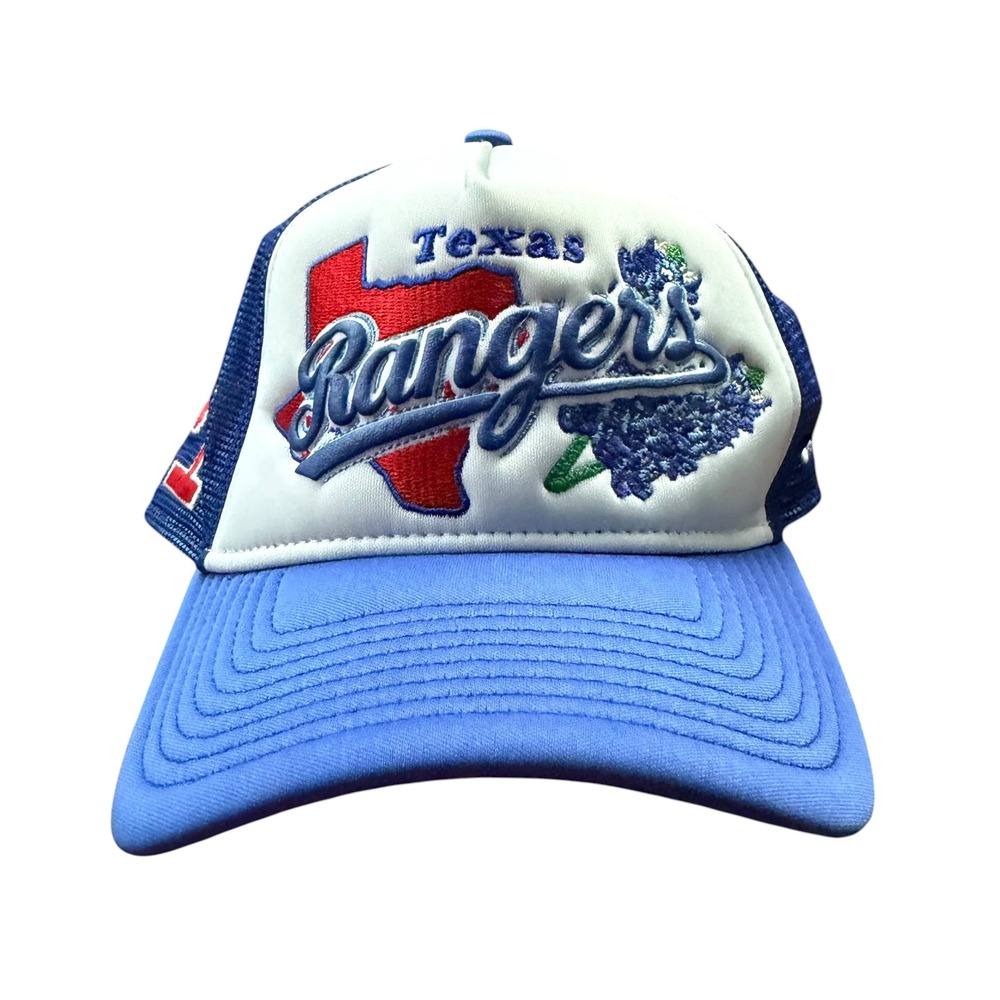 New Era Texas Rangers Cooperstown State Flower Bluebonnet Trucker Hat Snapback